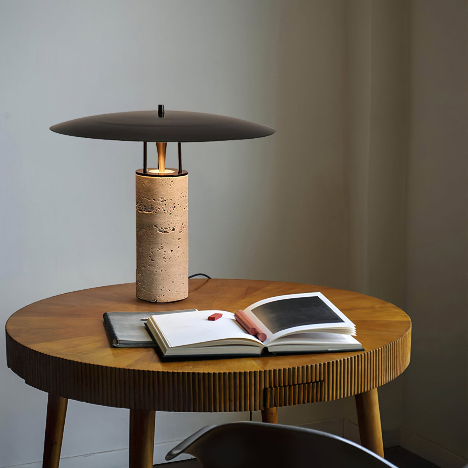 Dune Travertine Table Lamp