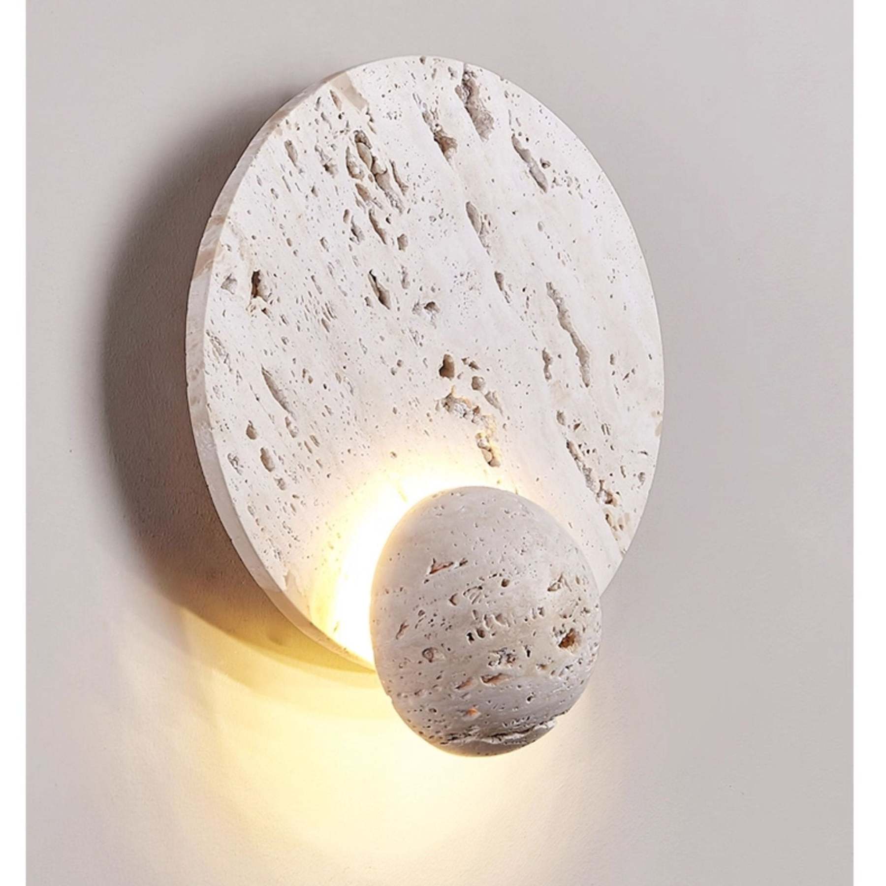 Luna Travertine Sconce Aplique