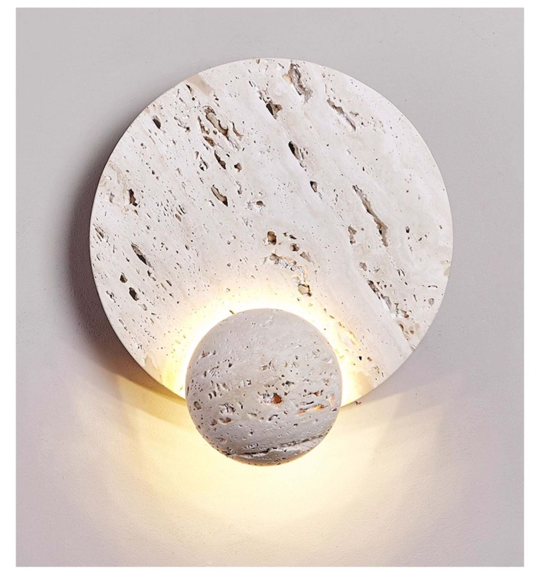Luna Travertine Sconce Aplique