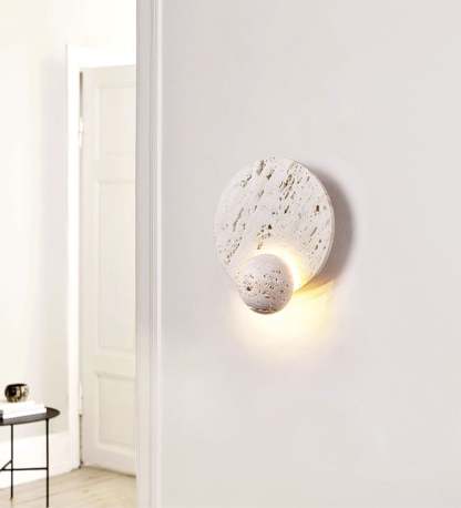Luna Travertine Sconce Aplique