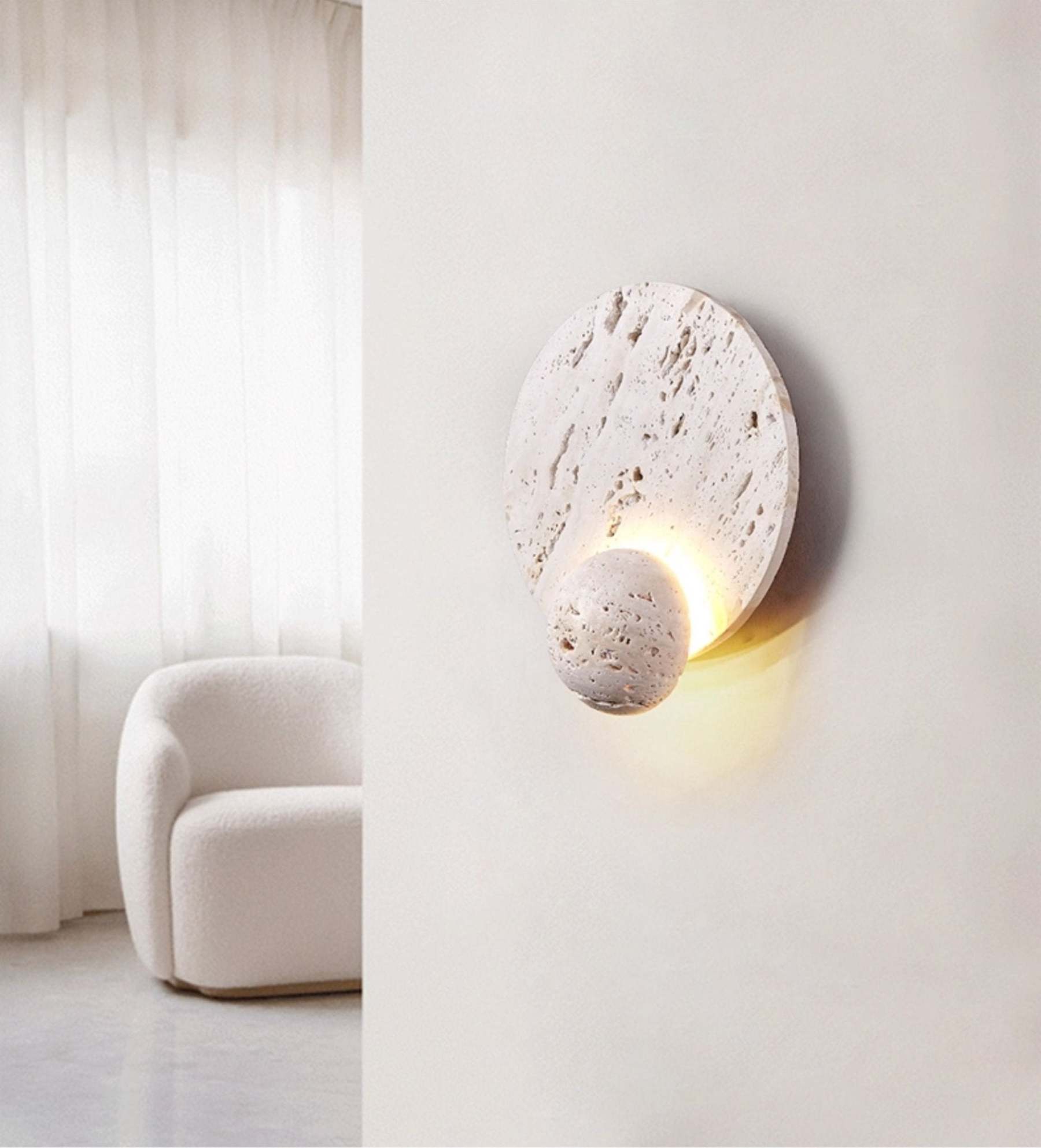 Luna Travertine Sconce Aplique