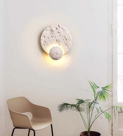 Luna Travertine Sconce Aplique
