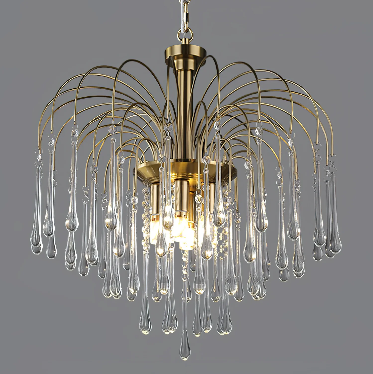 Marilyn Vintage Metal Crystal Glass Pendant Light Bedroom Living Room