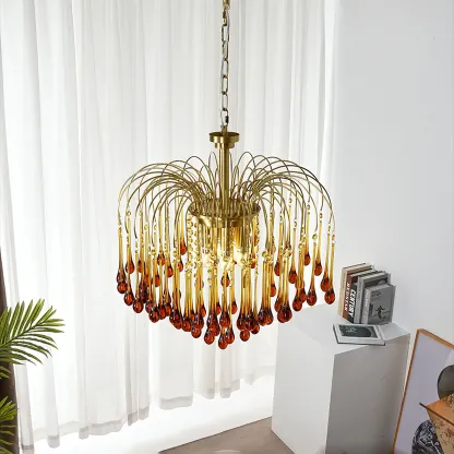 Marilyn Vintage Metal Crystal Glass Pendant Light Bedroom Living Room