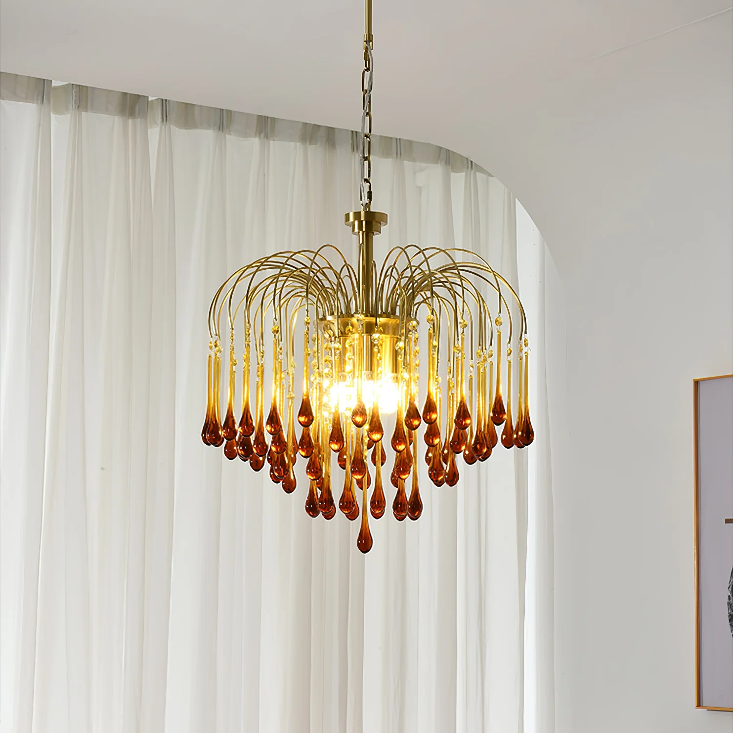 Marilyn Vintage Metal Crystal Glass Pendant Light Bedroom Living Room