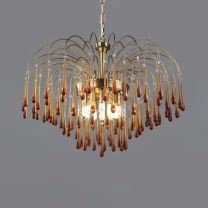 Marilyn Vintage Metal Crystal Glass Pendant Light Bedroom Living Room