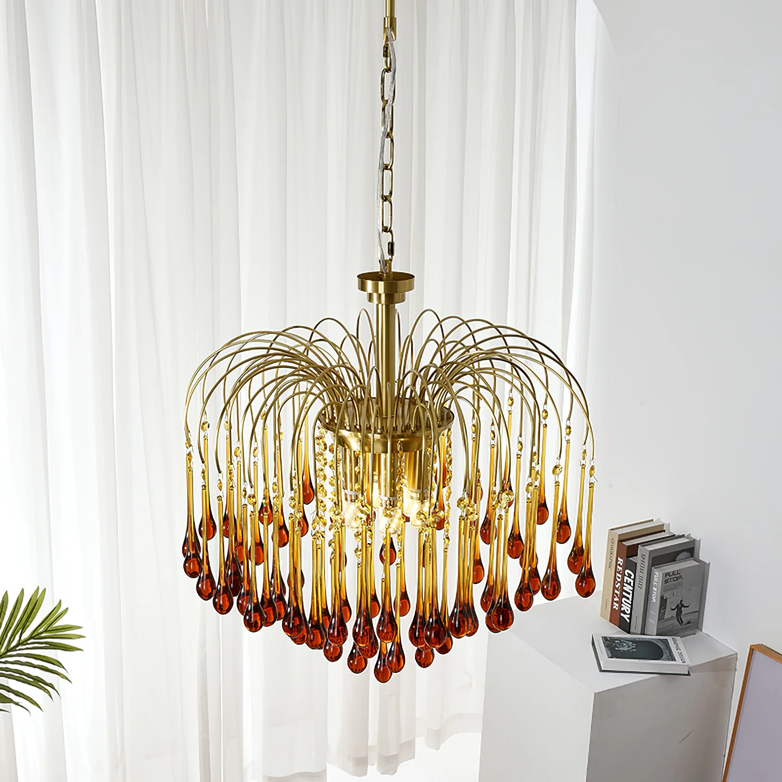 Marilyn Vintage Metal Crystal Glass Pendant Light Bedroom Living Room