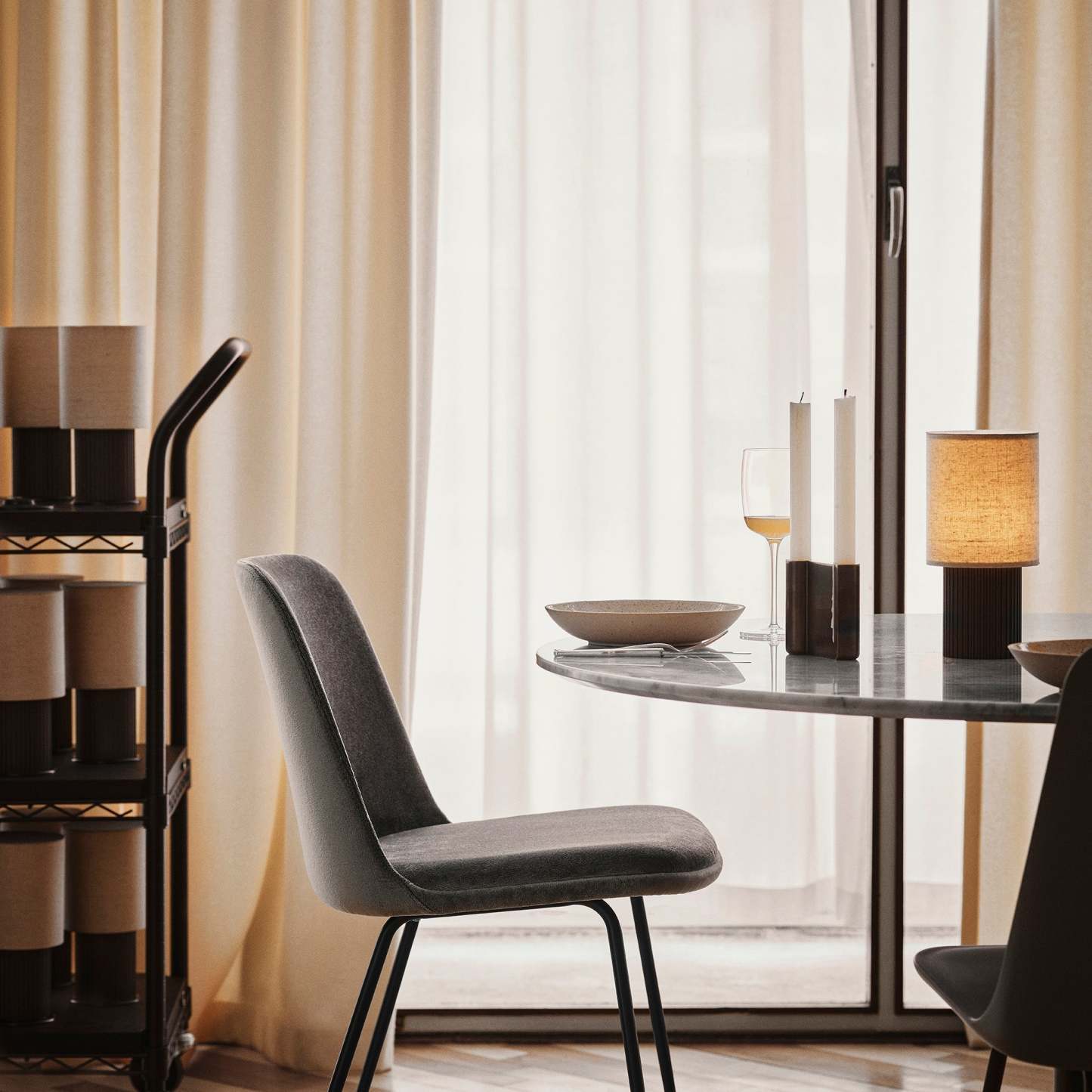 Axis Table Lamp Brown White
