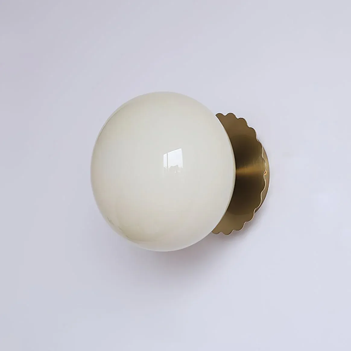 Elif Modern Marshmallow Round Glass Wall Light Shades Bedroom Hallway