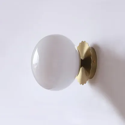 Elif Modern Marshmallow Round Glass Wall Light Shades Bedroom Hallway