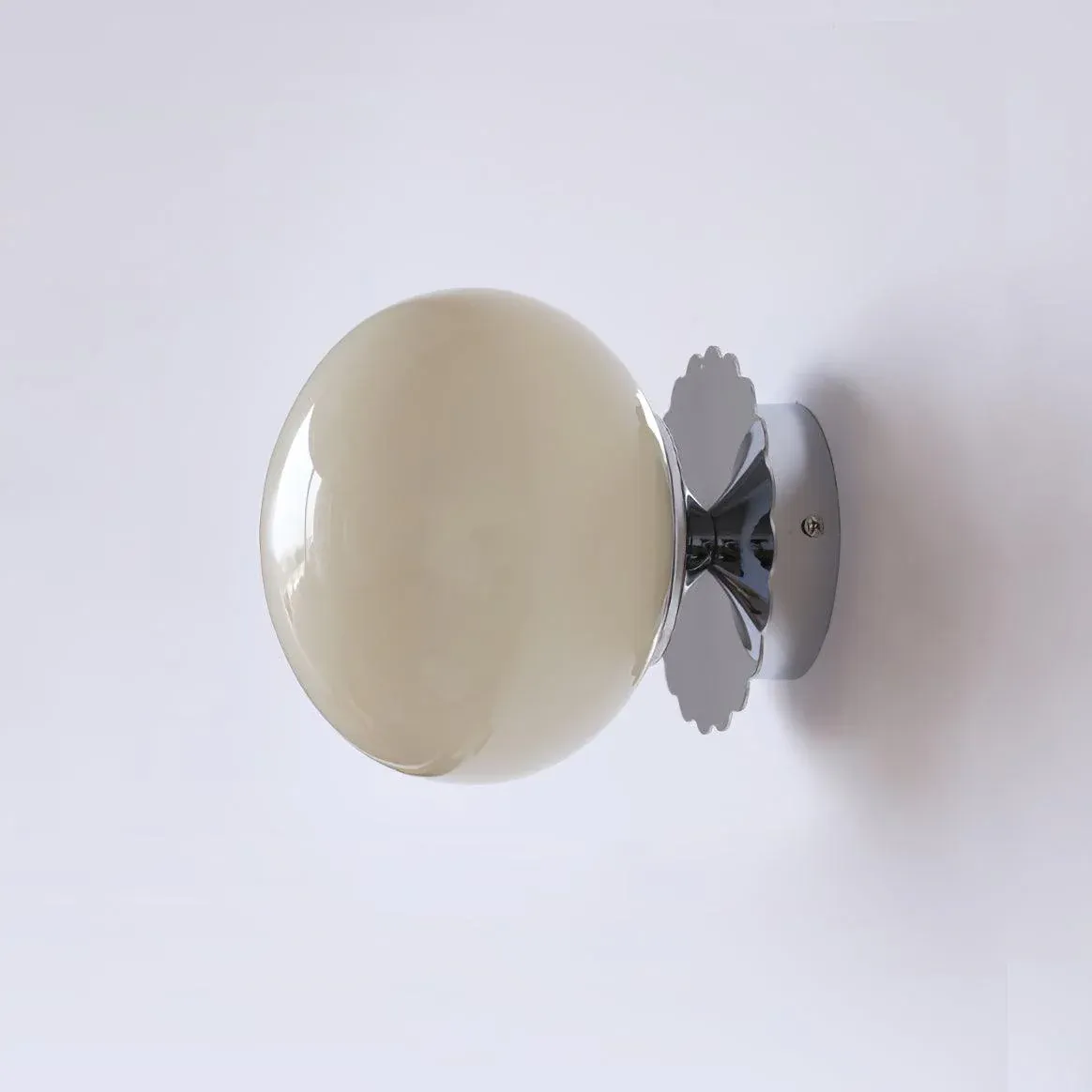 Elif Modern Marshmallow Round Glass Wall Light Shades Bedroom Hallway