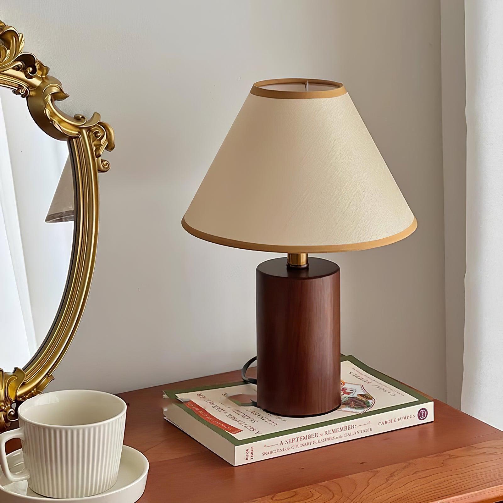 Nórdico Cono Madera Mesa Lámpara Minimal para Dormitorio | Artelux Atelier