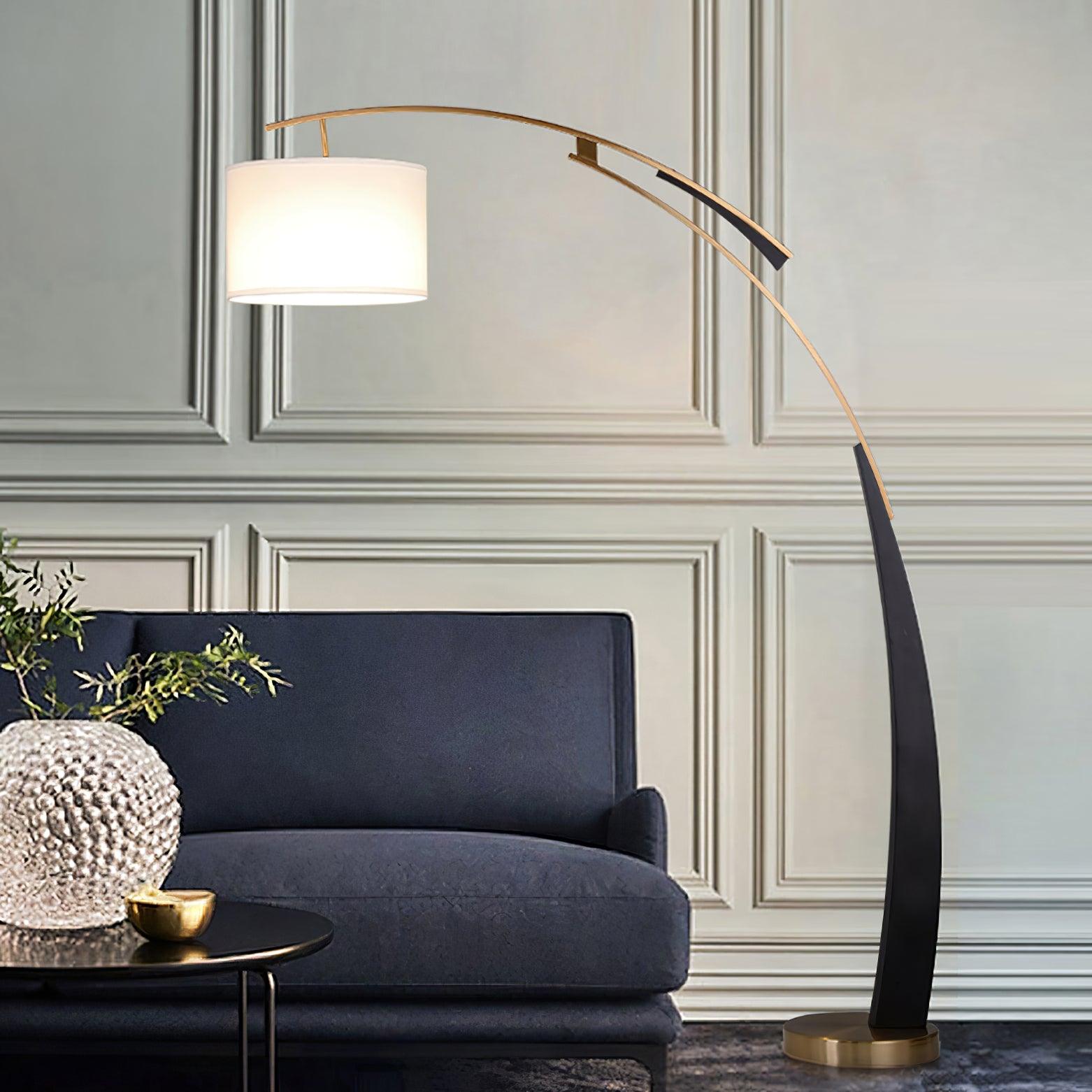 Axis Curved Iron Fabric Floor Lamp