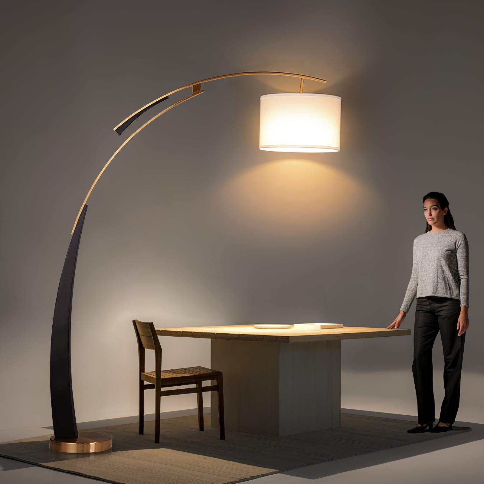 Axis Curved Iron Fabric Floor Lamp