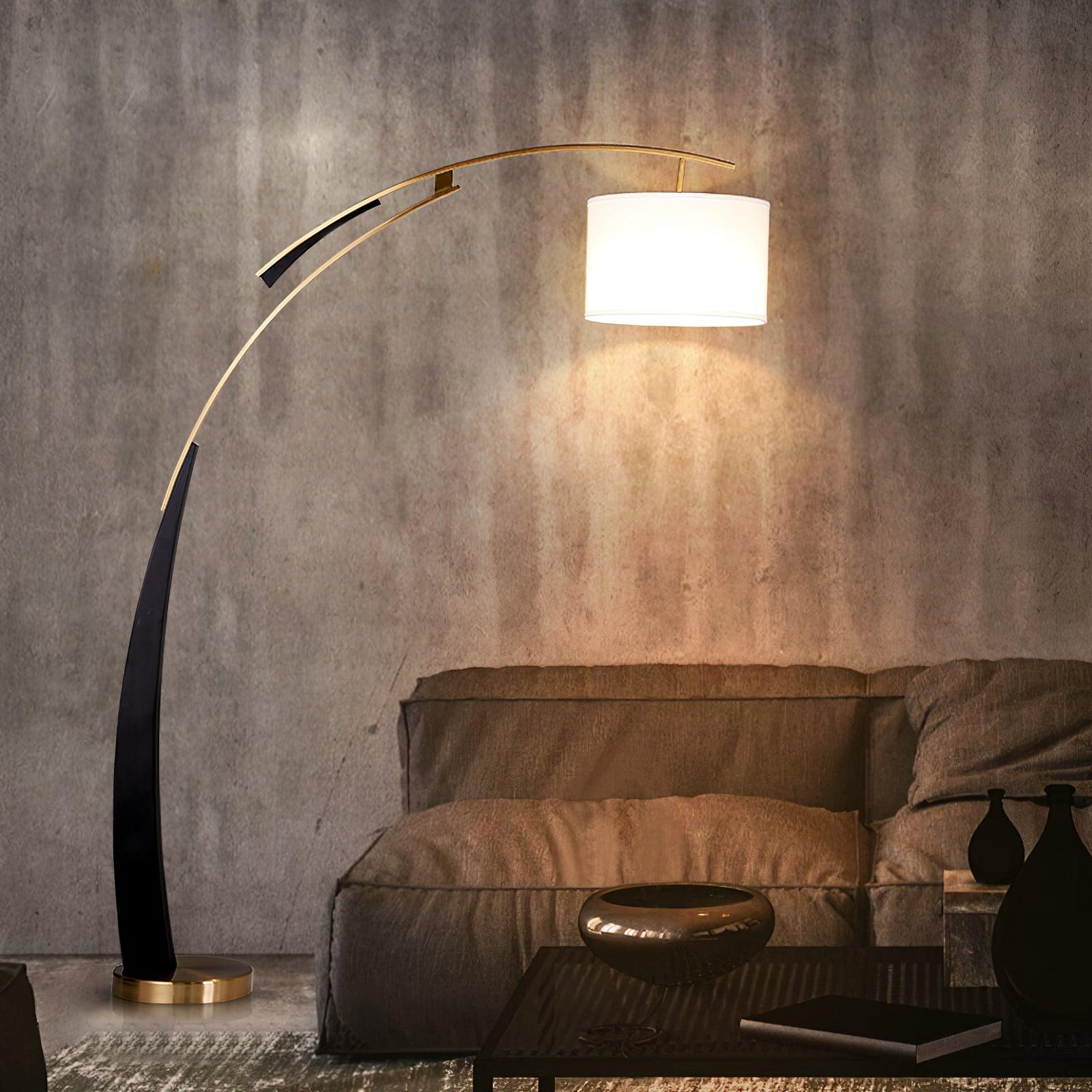 Axis Curved Iron Fabric Floor Lamp