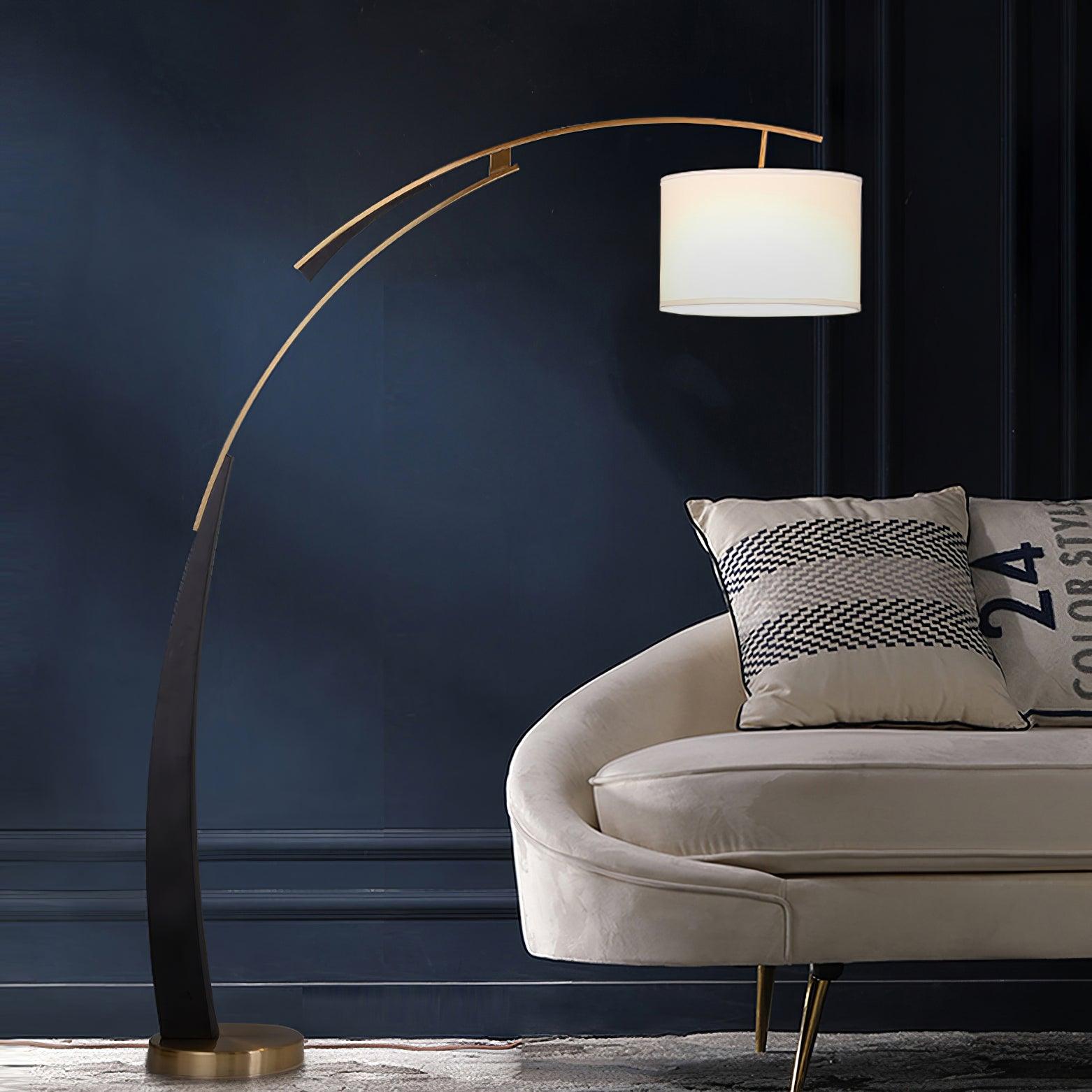 Axis Curved Iron Fabric Floor Lamp