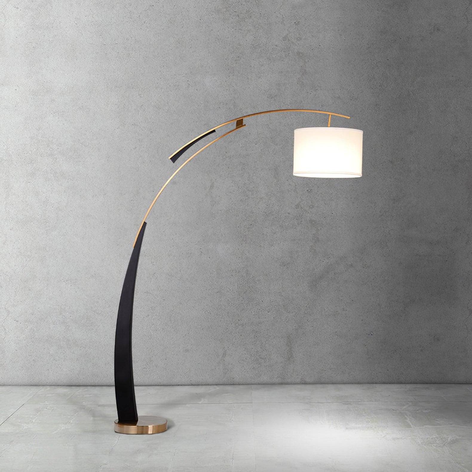 Axis Curved Iron Fabric Floor Lamp