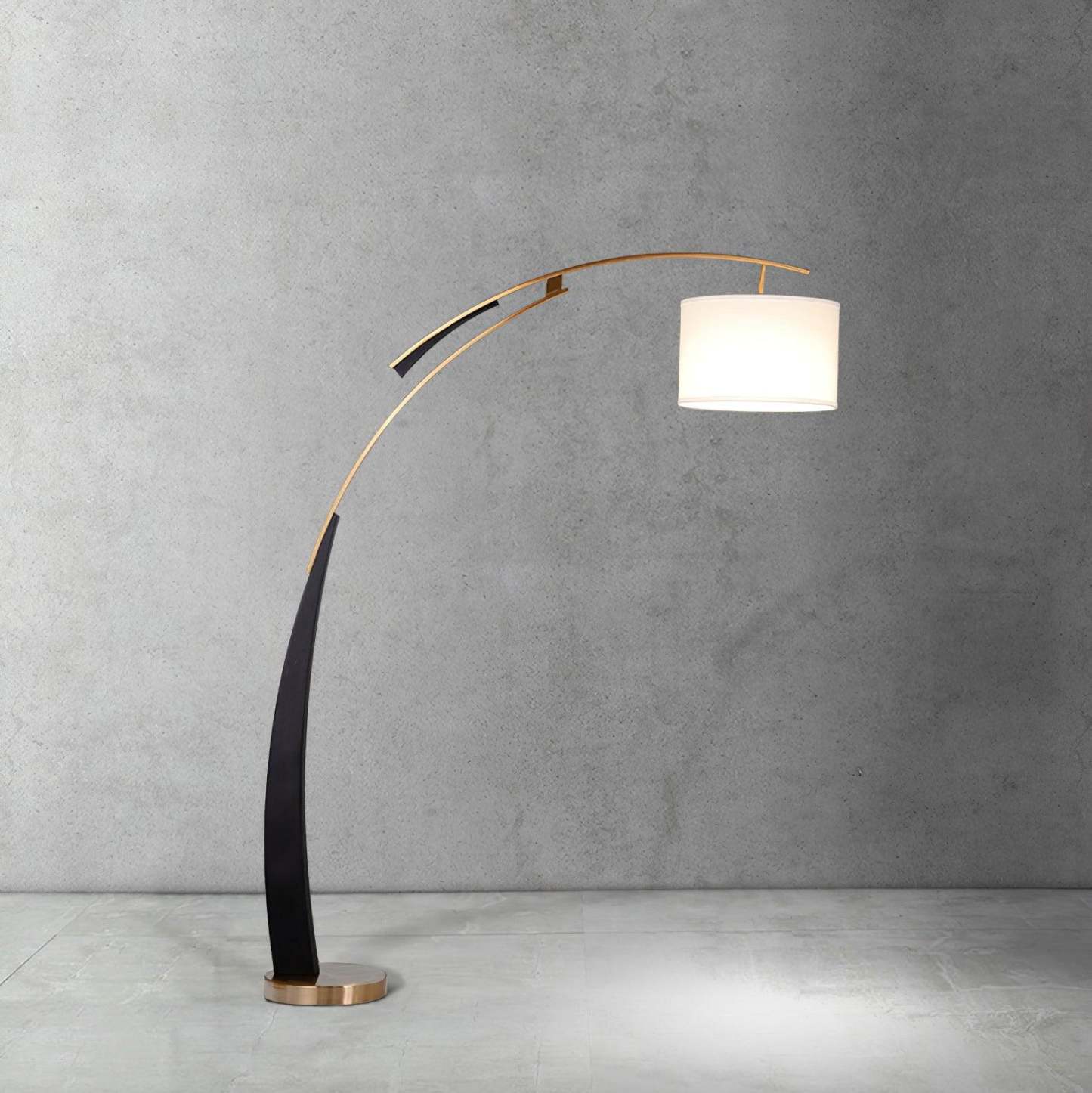 Axis Curved Iron Fabric Floor Lamp