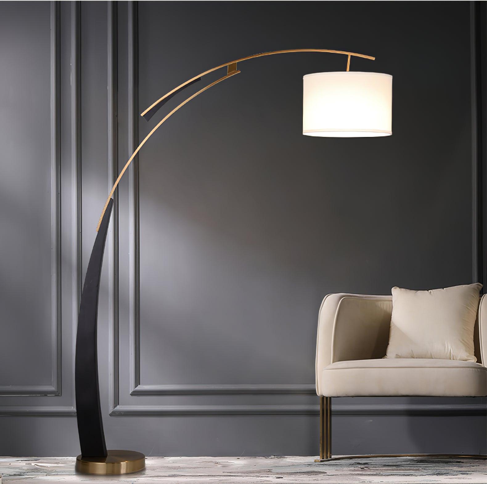 Axis Curved Iron Fabric Floor Lamp