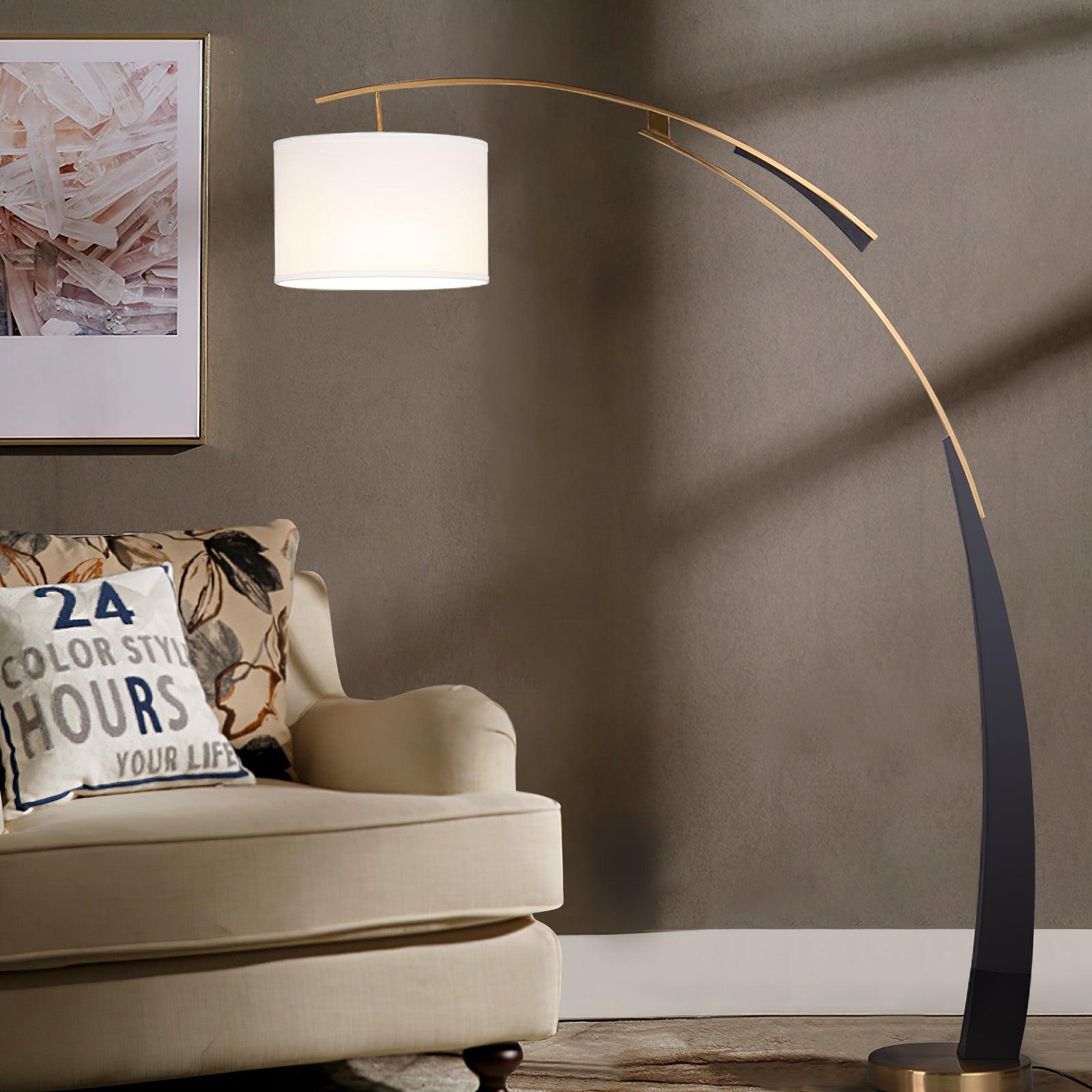 Axis Curved Iron Fabric Floor Lamp