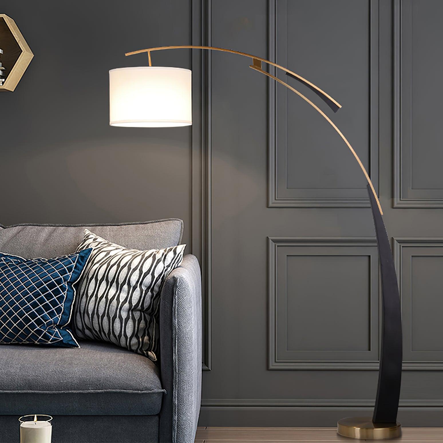 Axis Curved Iron Fabric Floor Lamp