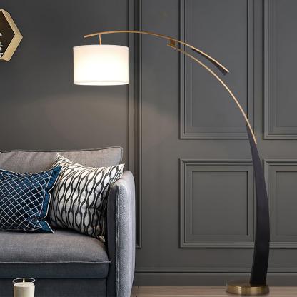 Axis Curved Iron Fabric Floor Lamp
