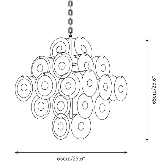 Verona Disc White Glass Chandelier