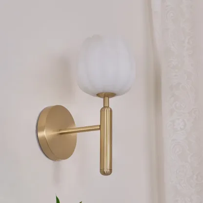 Jade Cabaña Flor Alabastro Lámpara de Pared Sombras Dormitorio Pasillo