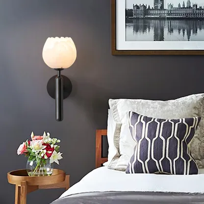 Jade Cabaña Flor Alabastro Lámpara de Pared Sombras Dormitorio Pasillo