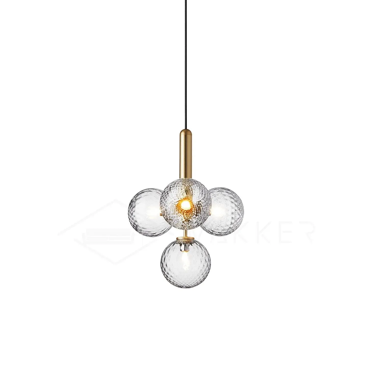 Hailie Minimalism Metal Glass Pendant Light Bedroom Living Room