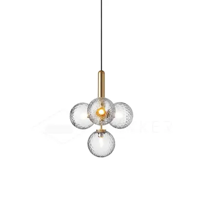 Hailie Minimalism Metal Glass Pendant Light Bedroom Living Room