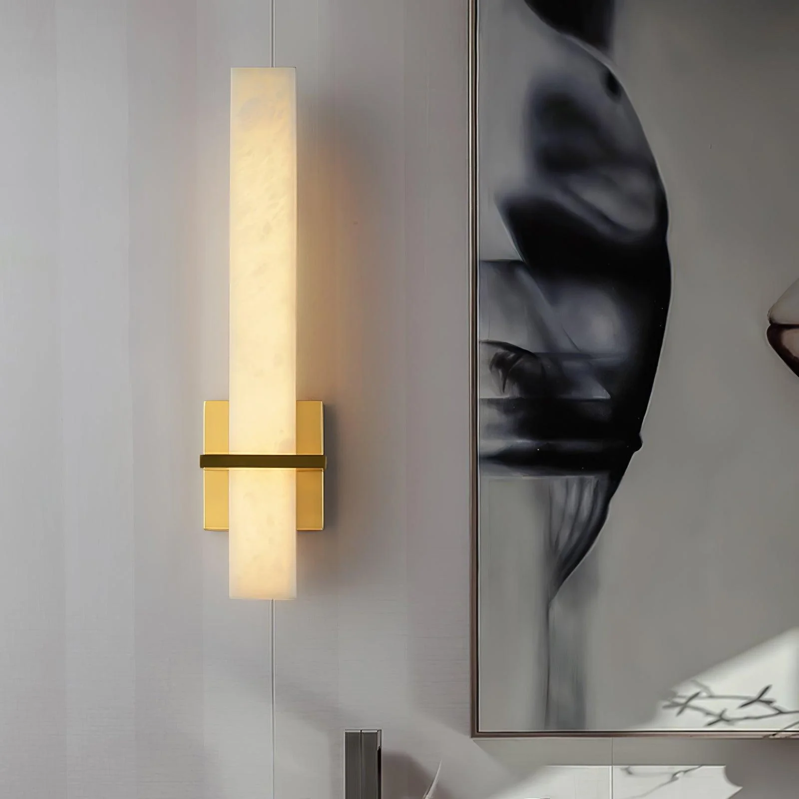 Jade  Moderno Lujo Largo Alabastro Lámpara de Pared Sombras Dormitorio Pasillo