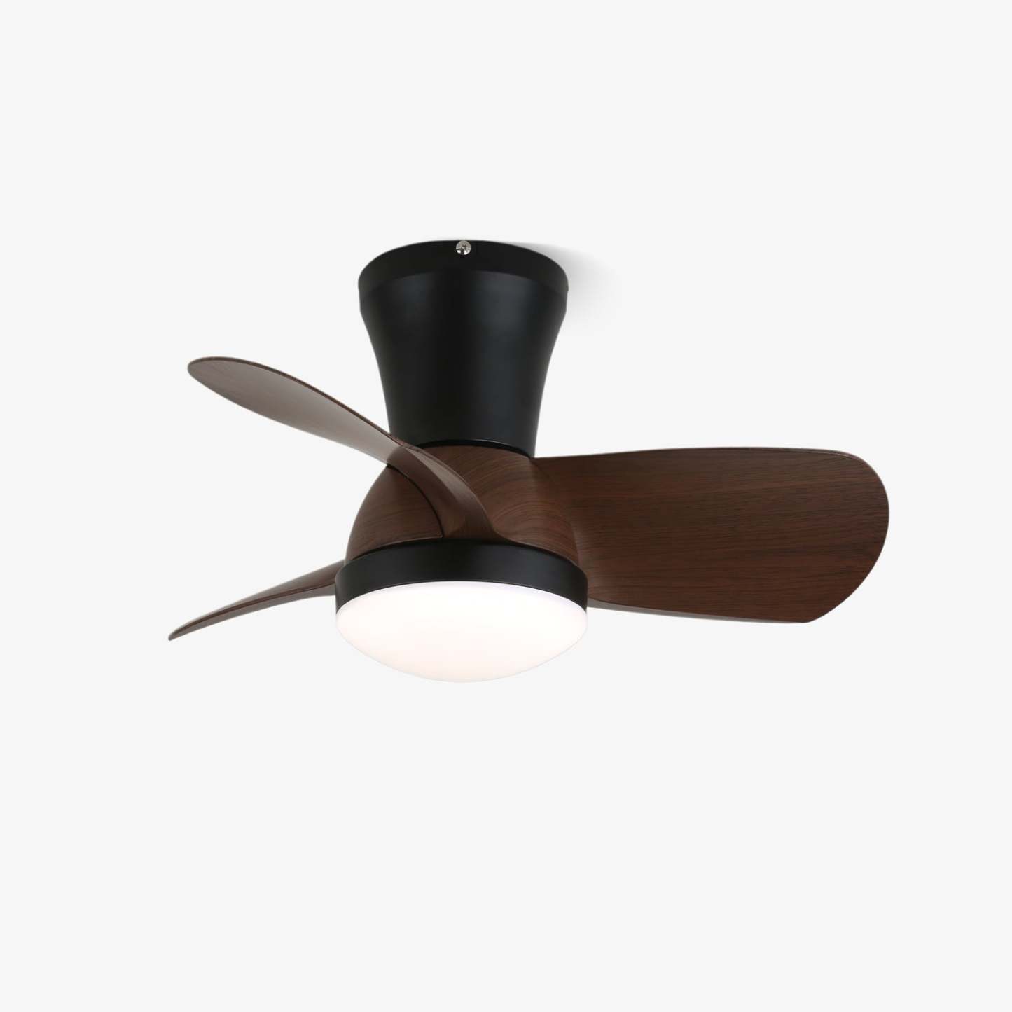 Ventilador de Techo Moderno Avelo con Luz y Madera en acabado blanco con aspas visibles