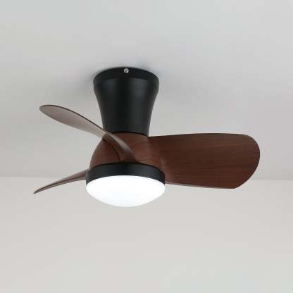 Ventilador de Techo Moderno Avelo con Luz y Madera, perfil lateral, destacando su diseño delgado