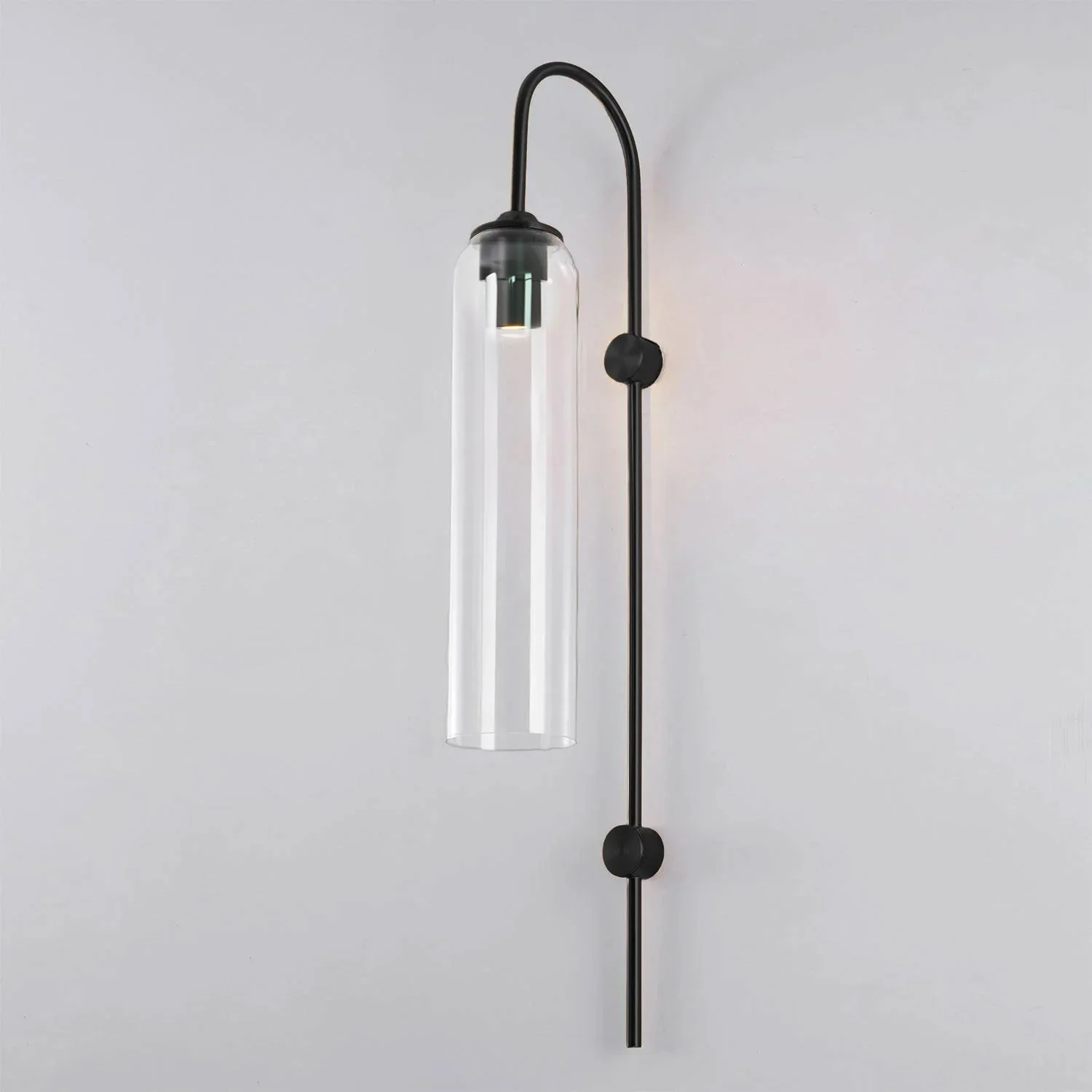 Hailie Minimalism Metal Gold Black Glass Wall Lamp Bedroom Living Room