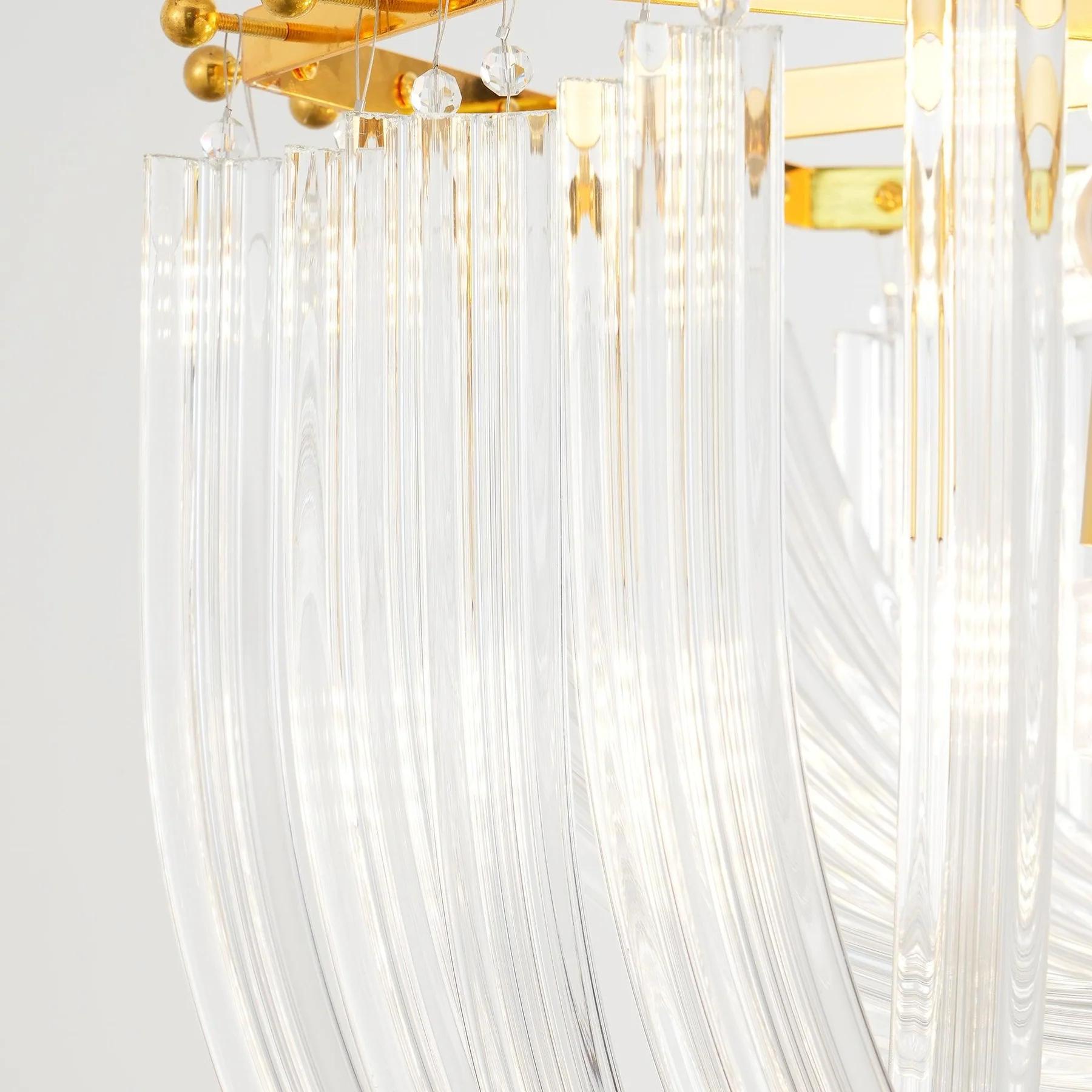Marilyn Vintage Metal Glass Gold Clear Pendant Light Bedroom Living Room