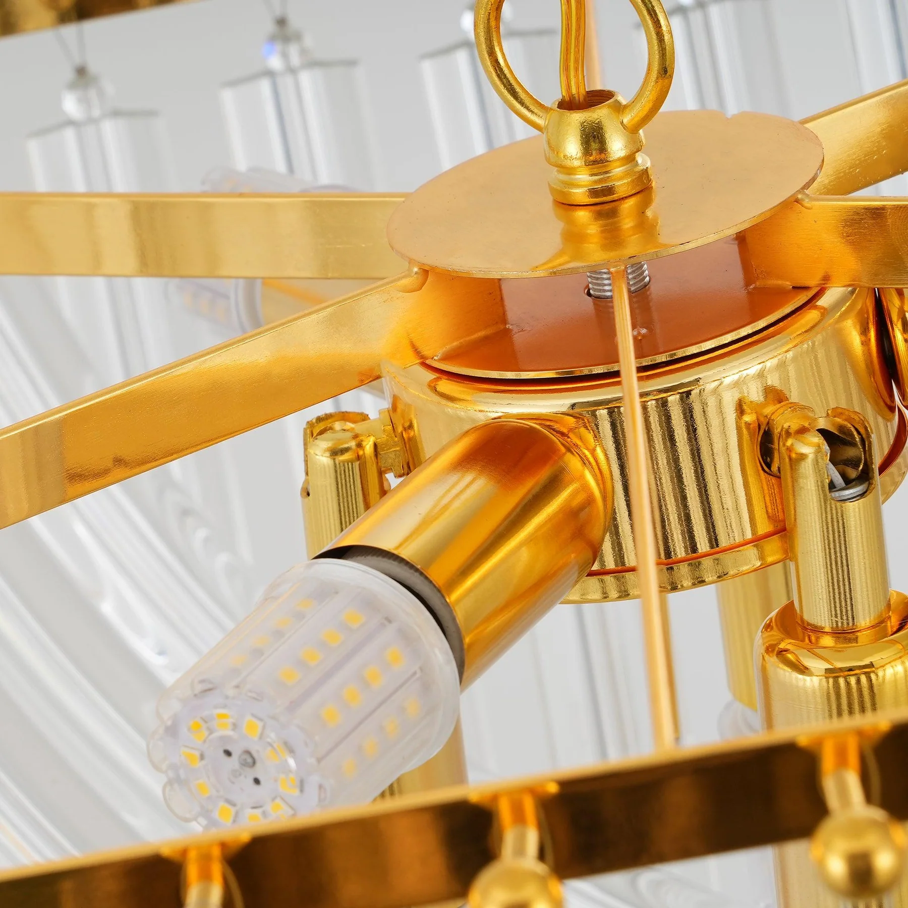 Marilyn Vintage Metal Glass Gold Clear Pendant Light Bedroom Living Room