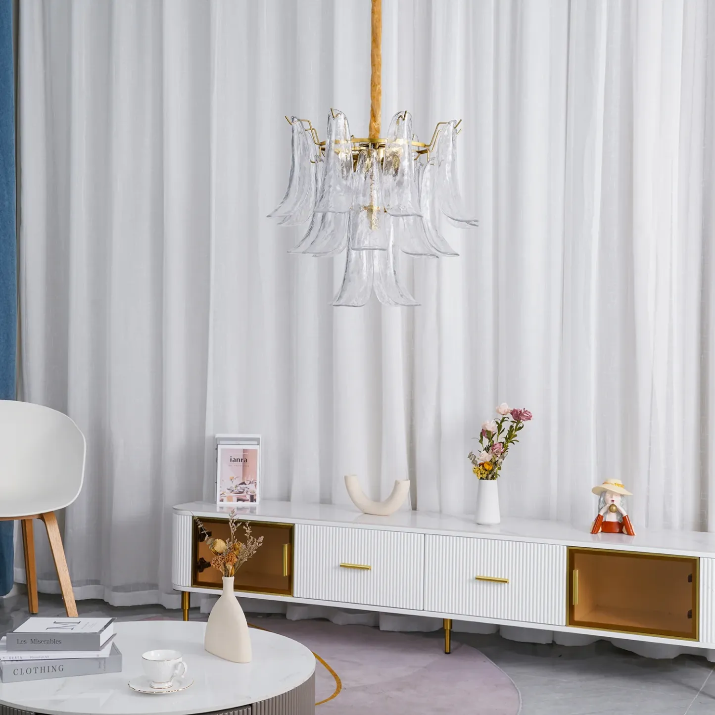 Marilyn Vintage Lujo Metal Vidrio Candelabro Sala de Estar Comedor Dormitorio