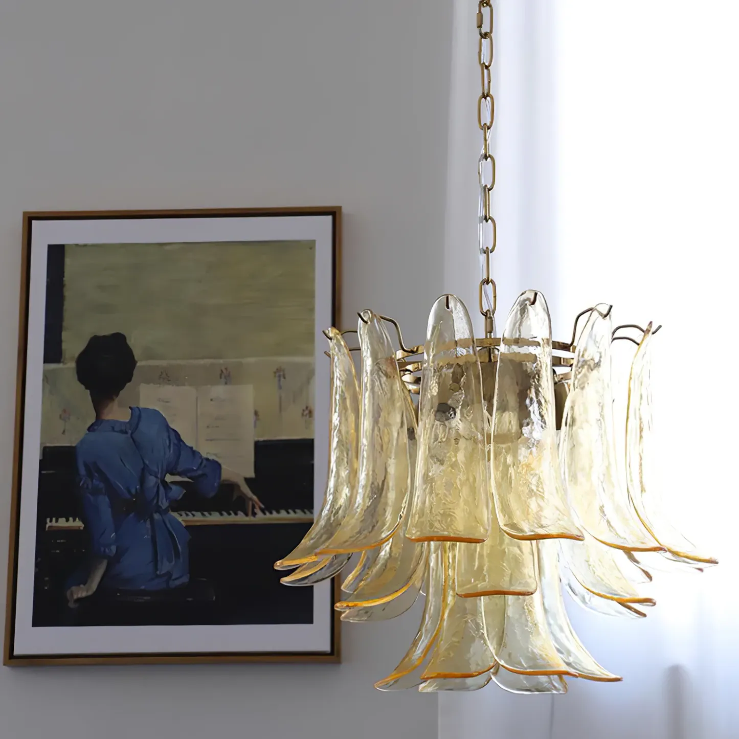 Alessio Vintage Luxury Metal Glass Chandelier Living Dining Room Bedroom