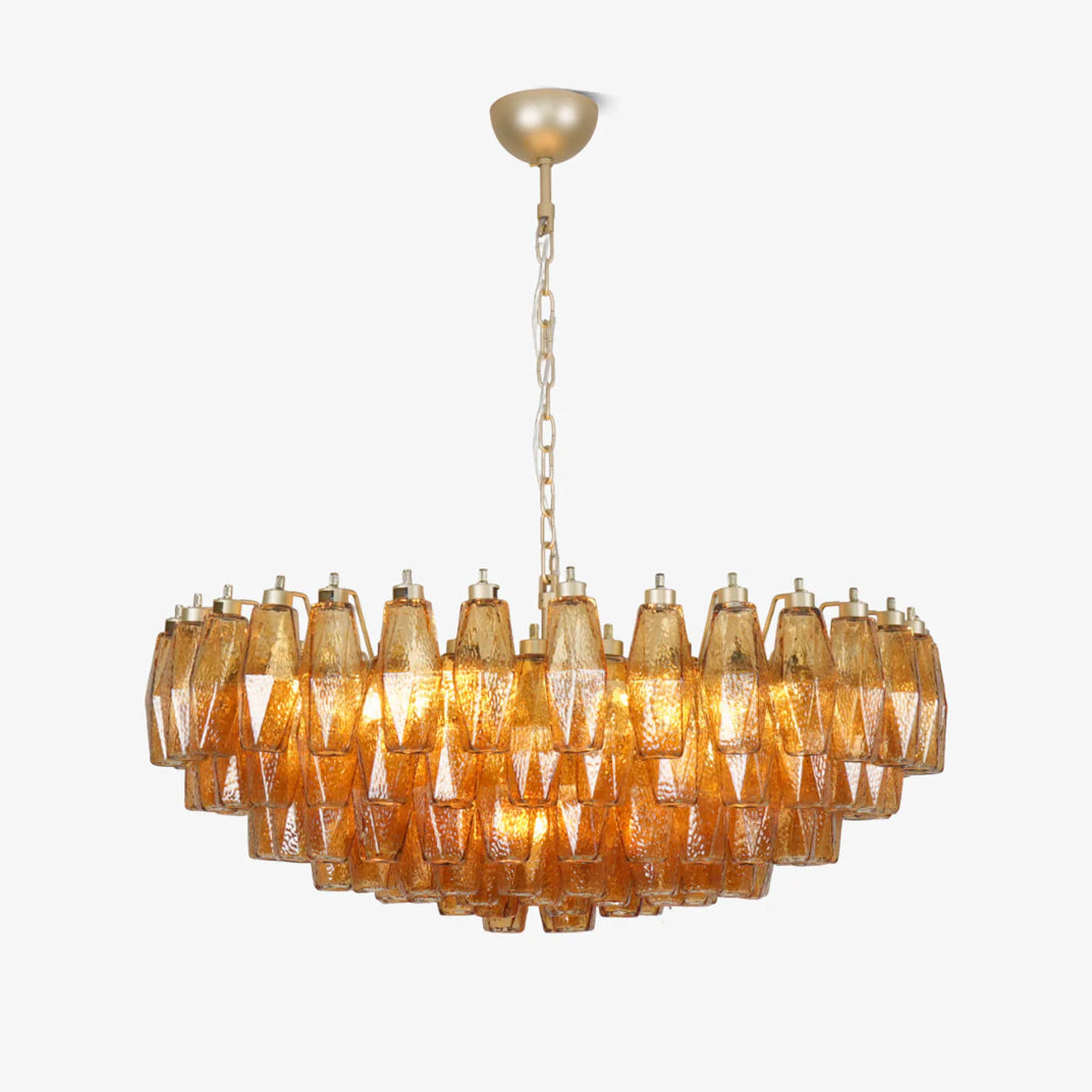 Muse Murano Rhombus Amber Glass Chandelier