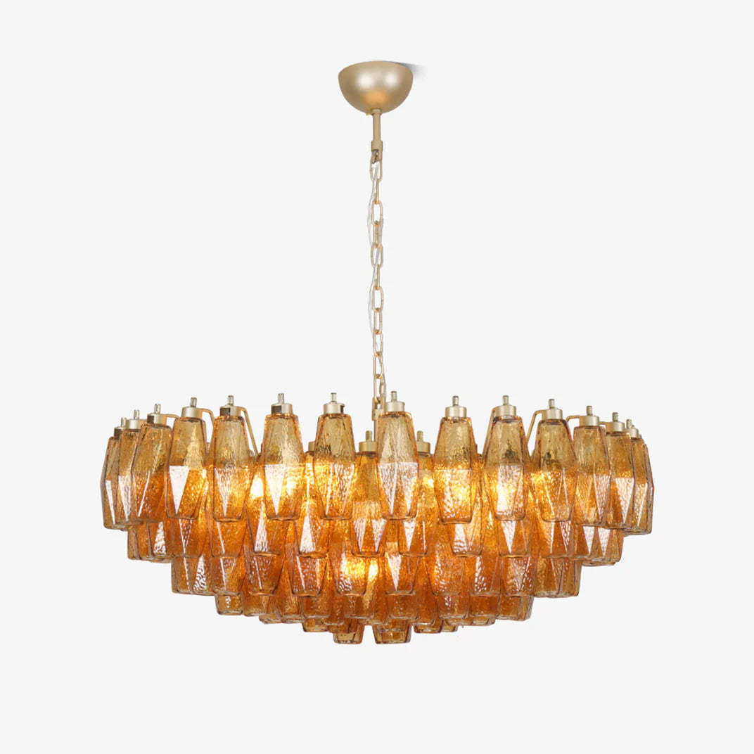 Muse Murano Rhombus Amber Glass Chandelier