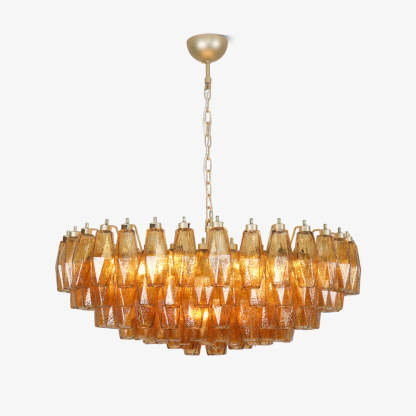Muse Murano Rhombus Amber Glass Chandelier