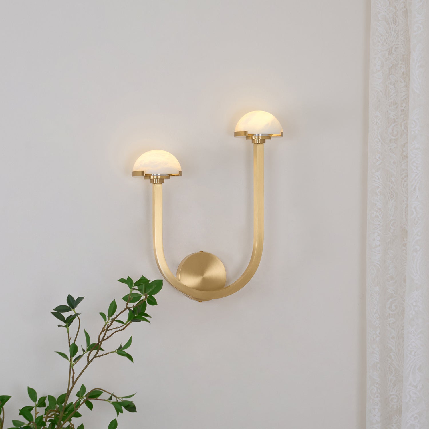 Halo Mushroom Alabaster Wall Light