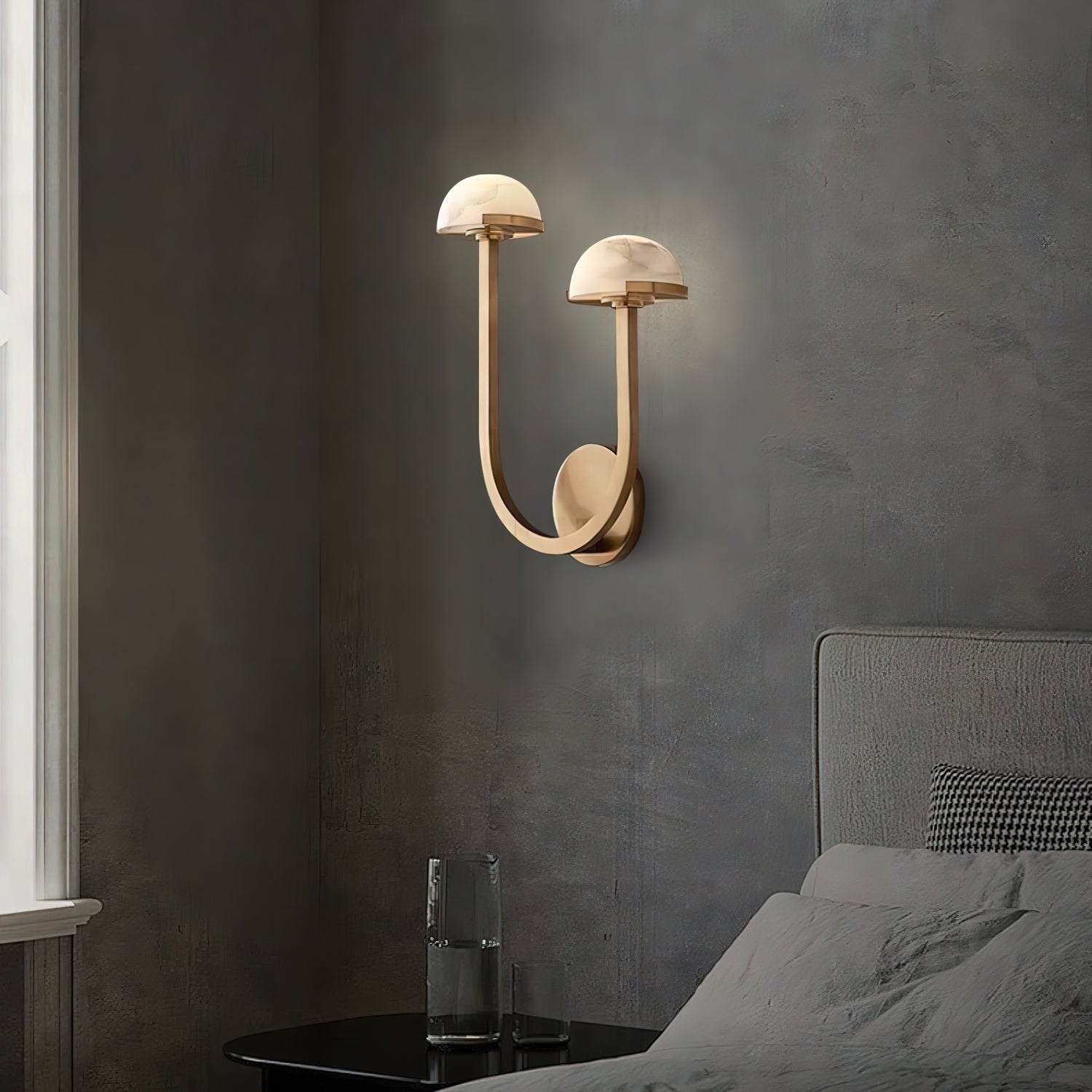 Halo Mushroom Alabaster Wall Light