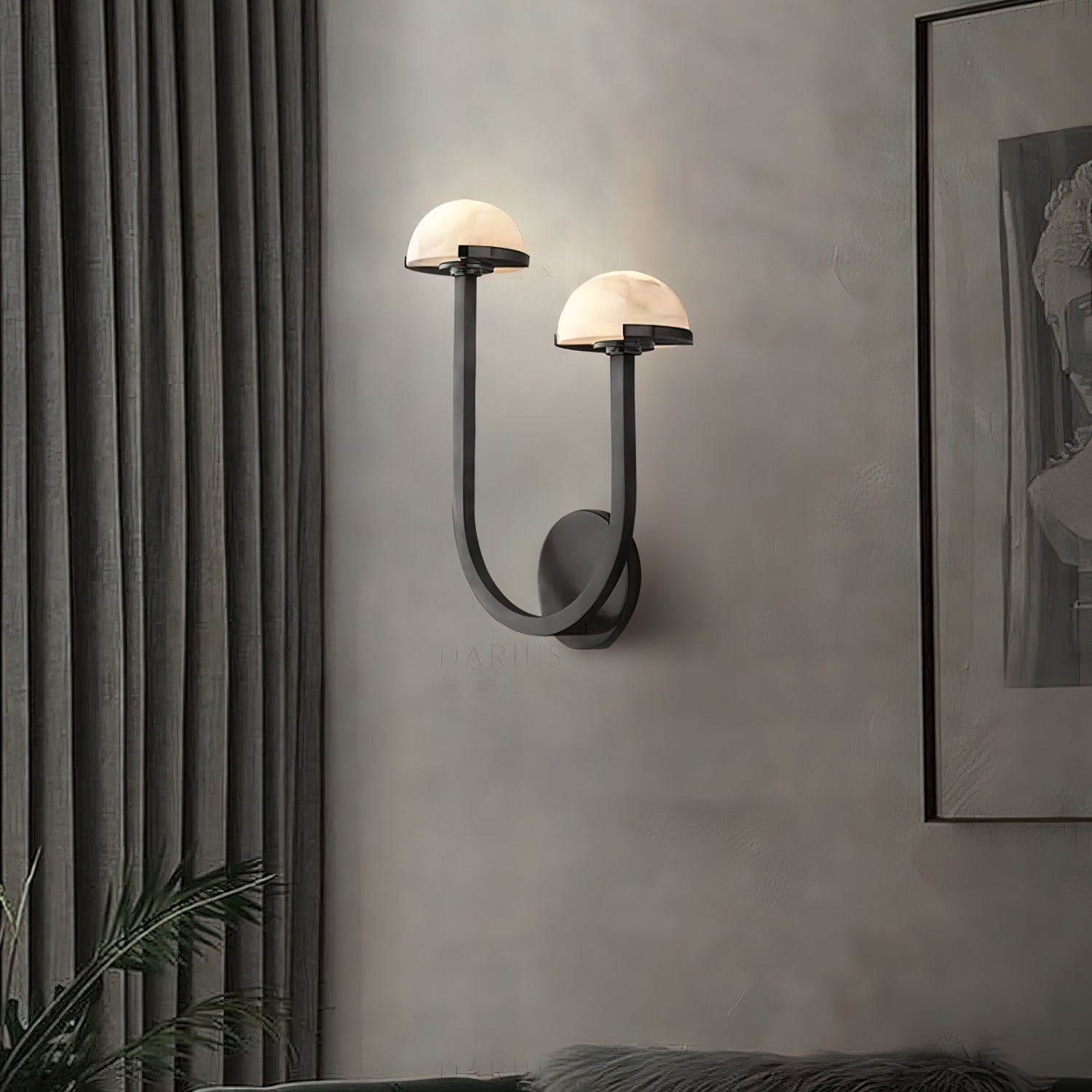 Halo Mushroom Alabaster Wall Light