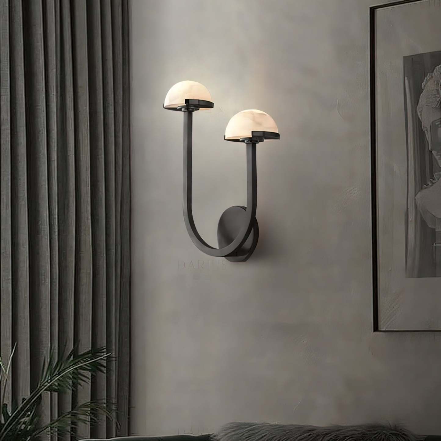Halo Mushroom Alabaster Wall Light