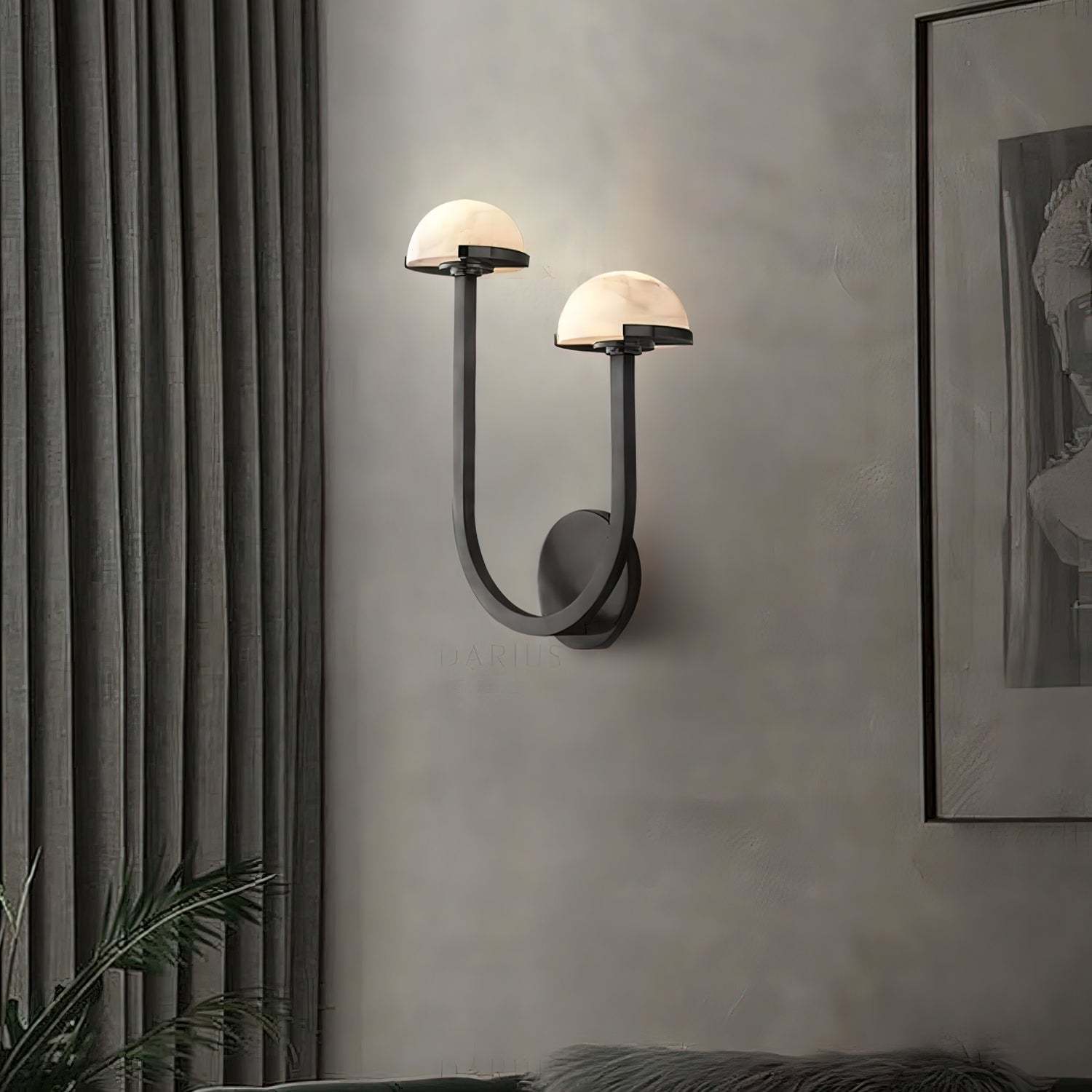 Halo Mushroom Alabaster Wall Light