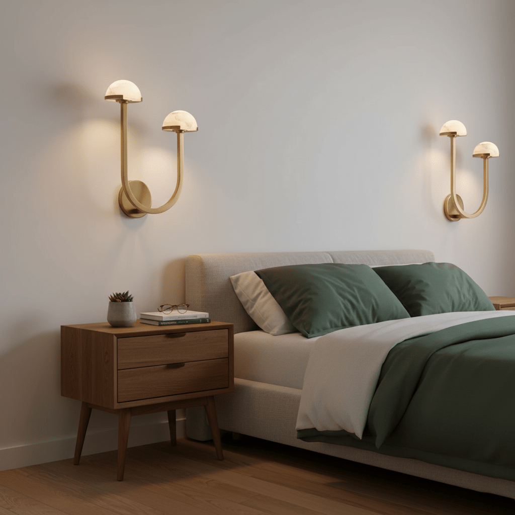 Halo Mushroom Alabaster Wall Light
