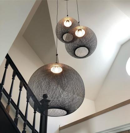 Hailie Moderno Metal Vidrio Lámpara Colgante Dormitorio Salón