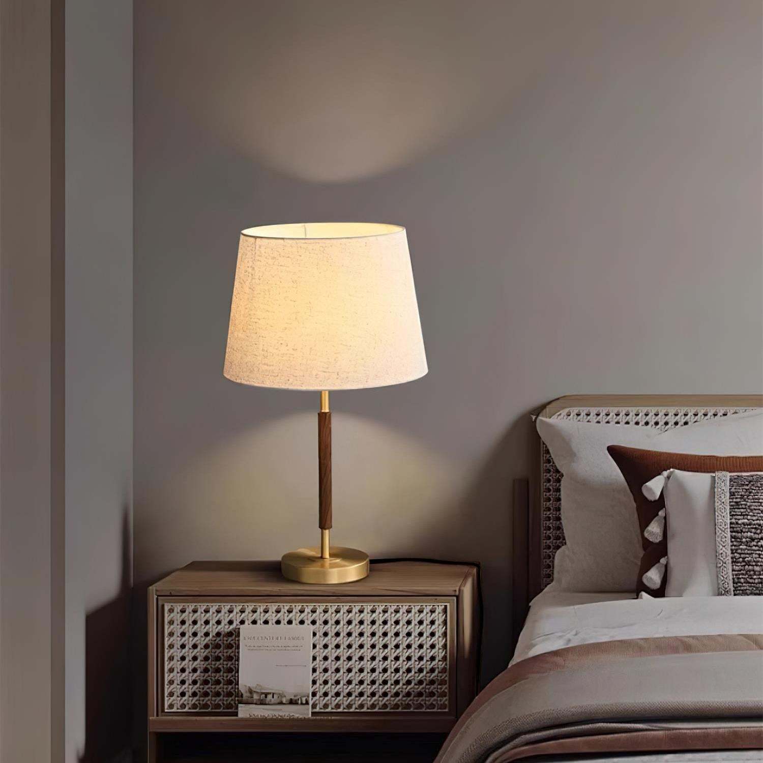 Hakka Brass Walnut Table Lamp